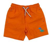 Oranžové plážové kraťasy s rybkami M&S