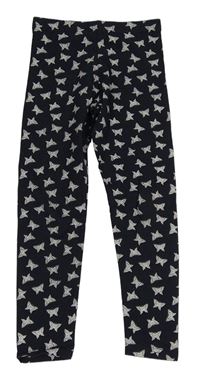 Tmavomodré legíny s motýlky Primark 