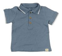 Modrošedé vzorované polo tričko George 