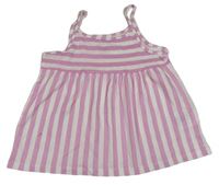 Růžovo-bílý pruhovaný top H&M