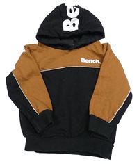 Černo-béžová mikina s logem a kapucí Bench