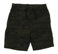 Khaki-tmavošedé army teplákové kraťasy Primark
