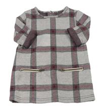 Světlefialovo-růžovo-černé kostkované šaty Primark