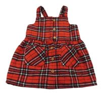 Černo-červeno-bílé kostkované propínací vlněné šaty zn. F&F