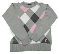 Šedý svetr s károváním H&M