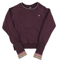 Fialová crop mikina s proužky Flo