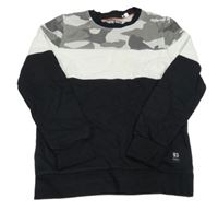 Černo-army-bílá mikina C&A