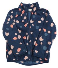 Tmavomodrá fleecová propínací mikina se vzorem H&M