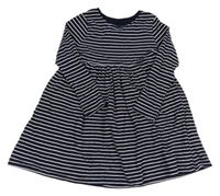 Tmavomodro-bílé pruhované bavlněné šaty F&F