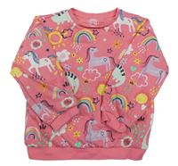 Růžová mikina s jednorožci F&F