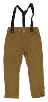 Béžové rifle s odepínacími kšandami 