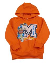 Oranžová mikina se šimpanzem a kapucí Infinity