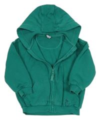 Zelená propínací mikina s kapucí Tu