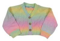 Duhový propínací crop svetr Kiki&Koko