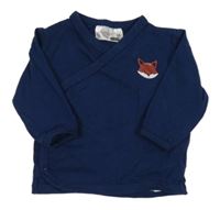 Tmavomodré zavinovací triko s liškou Ergee