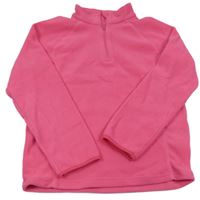 Růžová fleecová mikina s rolákem 