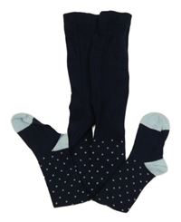 Tmavomodré puntíkované punčocháče Alive 