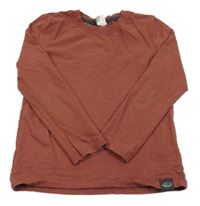 Růžové žebrované triko s proužky Little kids