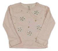 Světlerůžová melírovaná mikina s kamínky Next