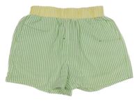 Zeleno-bílé pruhované krepové kraťasy 