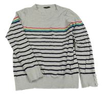 Šedý svetr s proužky M&Co.