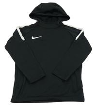 Černo-bílá funkční sportovní mikina s kapucí Nike 