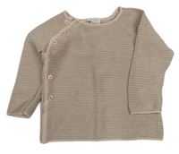 Světlerůžovo-béžový pruhovaný zavinovací svetr Mori