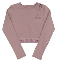 Růžové crop sportovní triko s logem Kappa