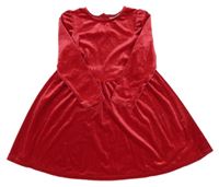 Červené sametové třpytivé šaty Matalan