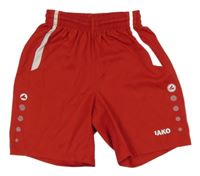 Červeno-bílé sportovní kraťasy s logem Jako