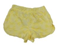 Žluté bavlněné kraťasy s froté květy Kiki&Koko