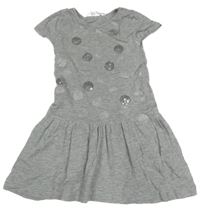 Šedé melírované šaty s puntíky H&M