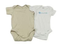 2x Béžové + bílé body s nápisem 