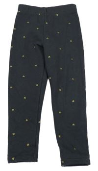 Tmavošedé zateplené legíny se srdíčky Nutmeg