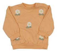 Oranžová mikina s kytičkami Nutmeg