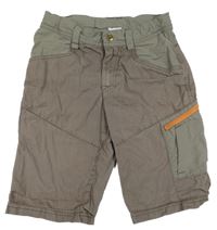 Hnědé plátěno/šusťákové outdoorové kraťasy Decathlon