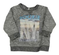 Šedá melírovaná mikina s městem H&M