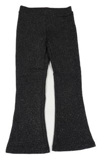 Černo-stříbrné flare kalhoty M&S