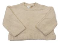 Béžový chlupatý oversize svetr H&M