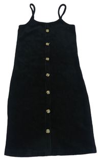 Černé žebrované sametové šaty Denim Co.