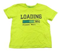 Limetkové tričko s nápisy Kids