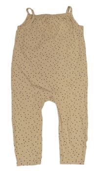 Béžové melírované laclové tepláky se srdíčky H&M