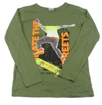 Khaki triko se skateboardem Chapter young