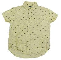 Světležlutá melírovaná košile se žraloky Next