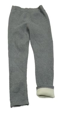 Šedé melírované teplákové silnější legíny