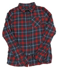 Tmavošedo-červeno-modrá kostkovaná košile V BY VERY