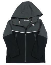 Tmavošedo-černá šusťáková funkční bunda s kapucí MONTIREX