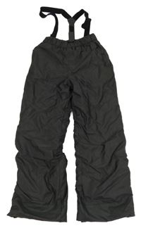 Tmavošedé šusťákové funkční zimní oteplovačky s odepínacími kšandami Wed'ze