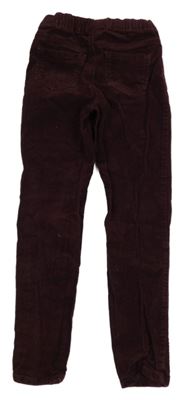 Mahagonové elastické manšestráky H&M