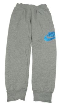 Šedé melírované tepláky s logem Nike